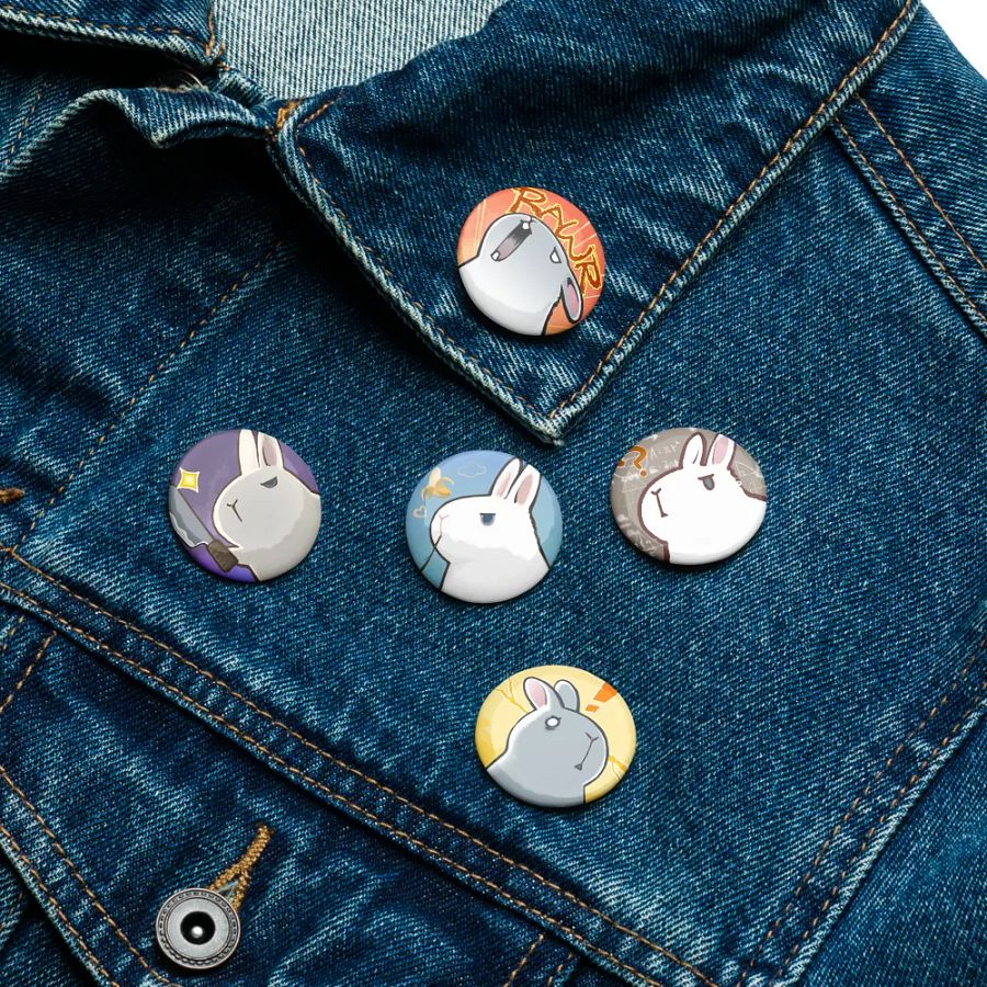 Bunny Boss Maru Mood Button Pin Set product image (16)