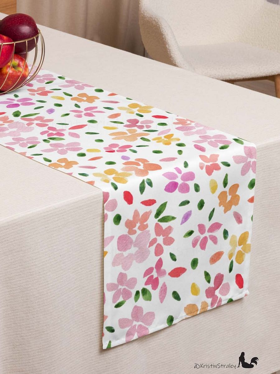 Spring Flowers on White Table Runner product image (3)