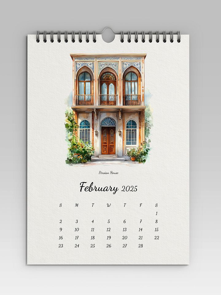 2025 Calendar For House Lovers | Minimal Watercolor Calendar | Wall Art | Minimal Digital Art | House Illustration | Home Decor | Gift Idea product image (2)