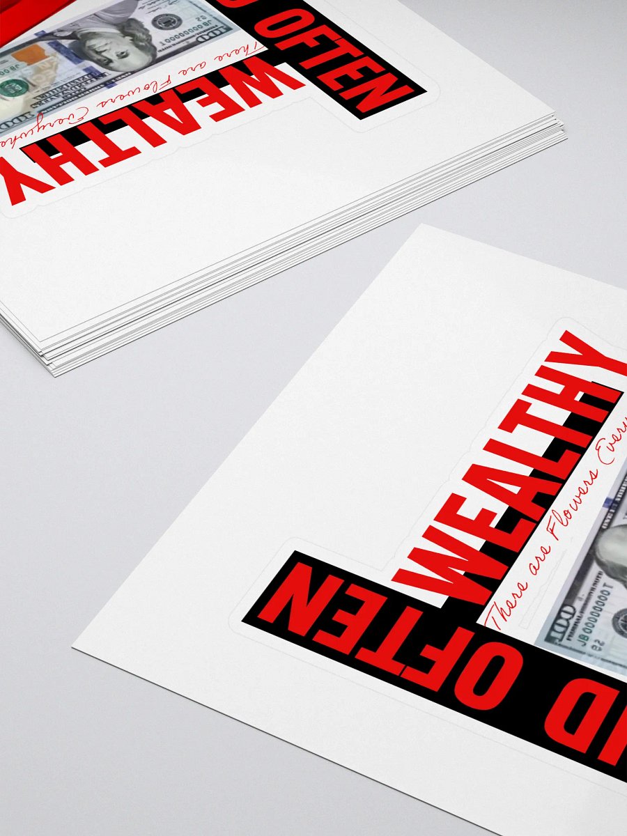 RED STAMPED Wealthy & Paid Often Logo Sticker product image (4)
