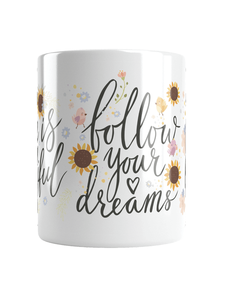 Floral Motivation White Glossy Mug product image (6)