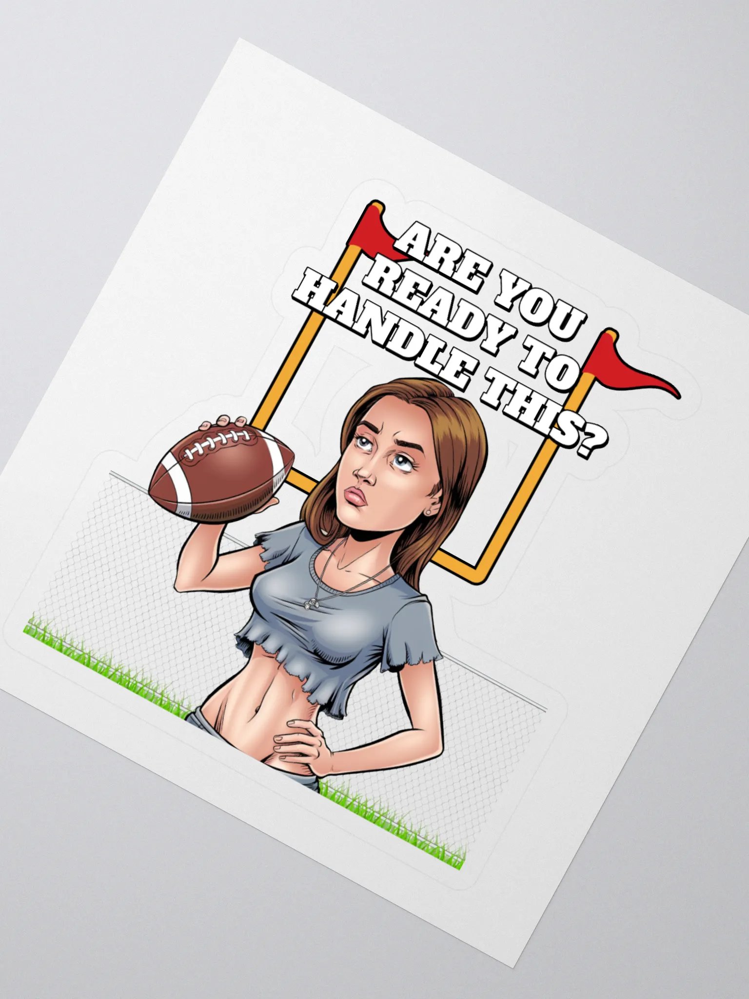 Are You Ready To Handle This? Female Footballer Sticker product image (2)
