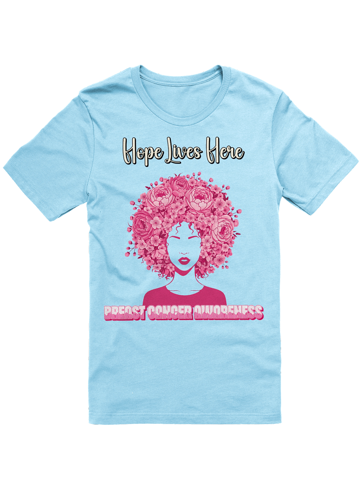 Hope Blooms Afro Breast Cancer Awareness T-Shirt – Pink Floral Crown Strength & Resilience Tee product image (5)