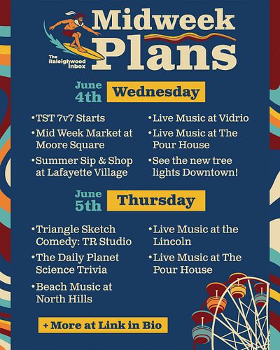 Looking for midweek plans? Check out everything going on today and tomorrow around town ⚽

@tst7v7 
@themidweekmarket 
@lafay...