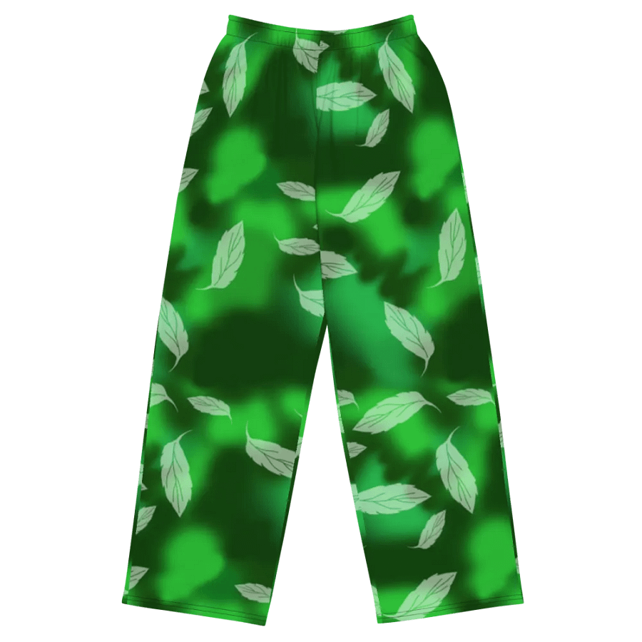 Green Leaf Pattern Wideleg Pants product image (2)