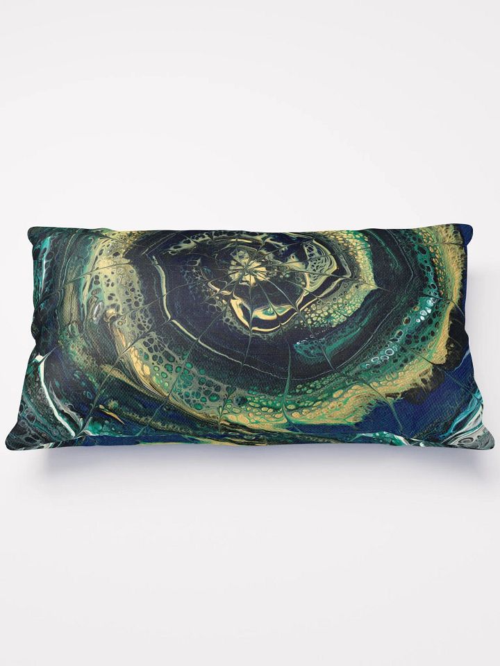Midnight Halo - Abstract Acrylic Ring Pour, Printed Pillow product image (2)