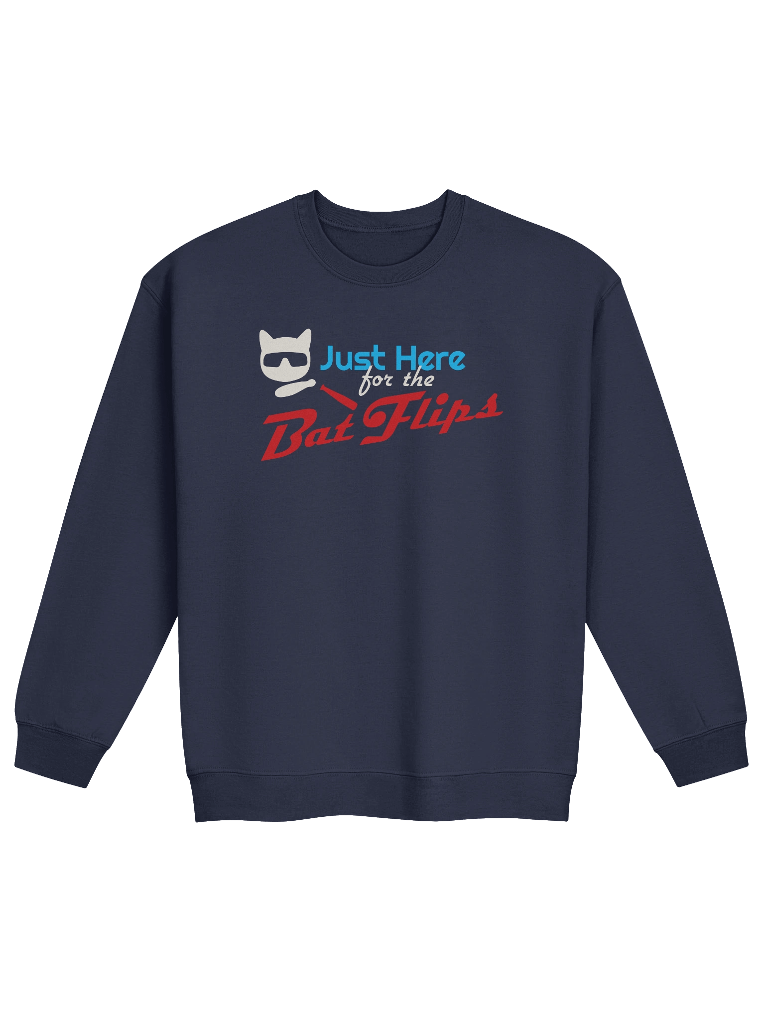 Baseball Cat (Just Here for The Bat Flips) - Unisex Adult Sweatshirt product image (5)