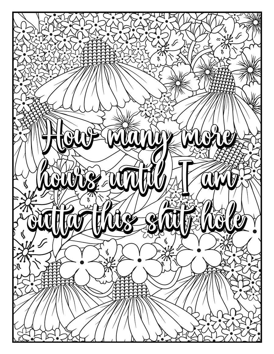 I Hate My F@cking Job Adult Swear Word Coloring Book | Printable | Cuss Words | Sweary Phrases | Curse Words product image (2)
