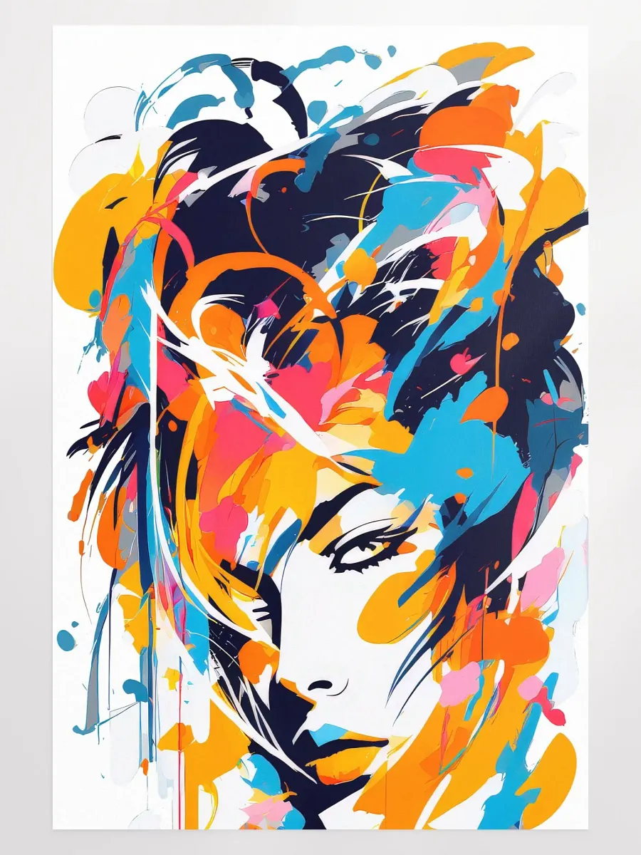 Abstract Woman v11 - Vintage Style Poster - Rocker Girl - Large 24x36 Inches product image (1)