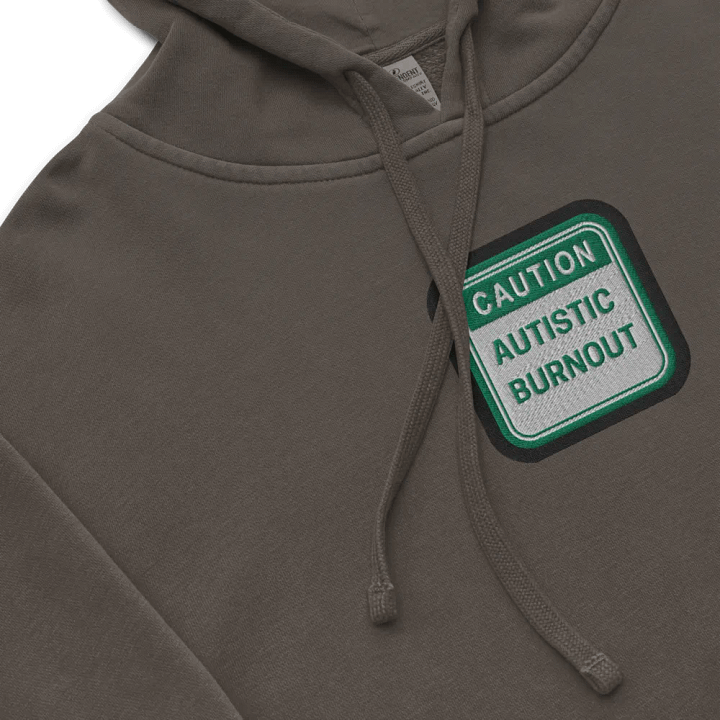 CAUTION: ASD BURNOUT embroidered pigment hoodie (green bubble design) product image (1)