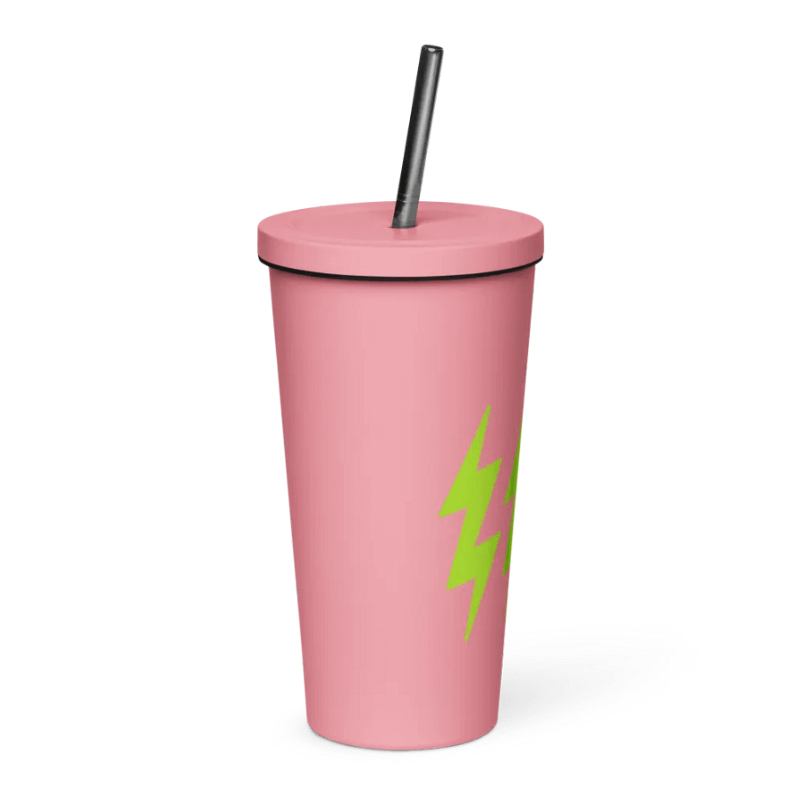 White Electric Tiger with Lime Lightning Bolts - Insulated Tumbler product image (4)