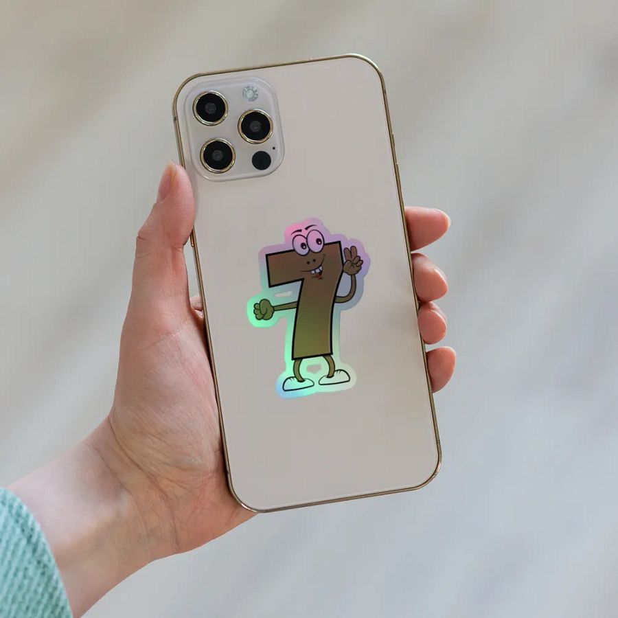 7 Number Holographic Sticker product image (8)
