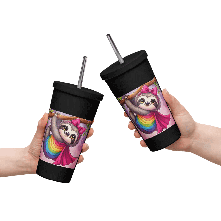 PRIS- SLEEPY SOCIALIST PRIDE -Insulated Tumbler with a Straw product image (10)
