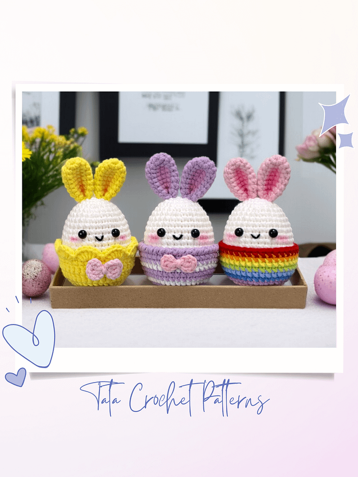(8 in 1) Crochet Pattern - Super Cute Easter Bunny Eggs Amigurumi product image (1)