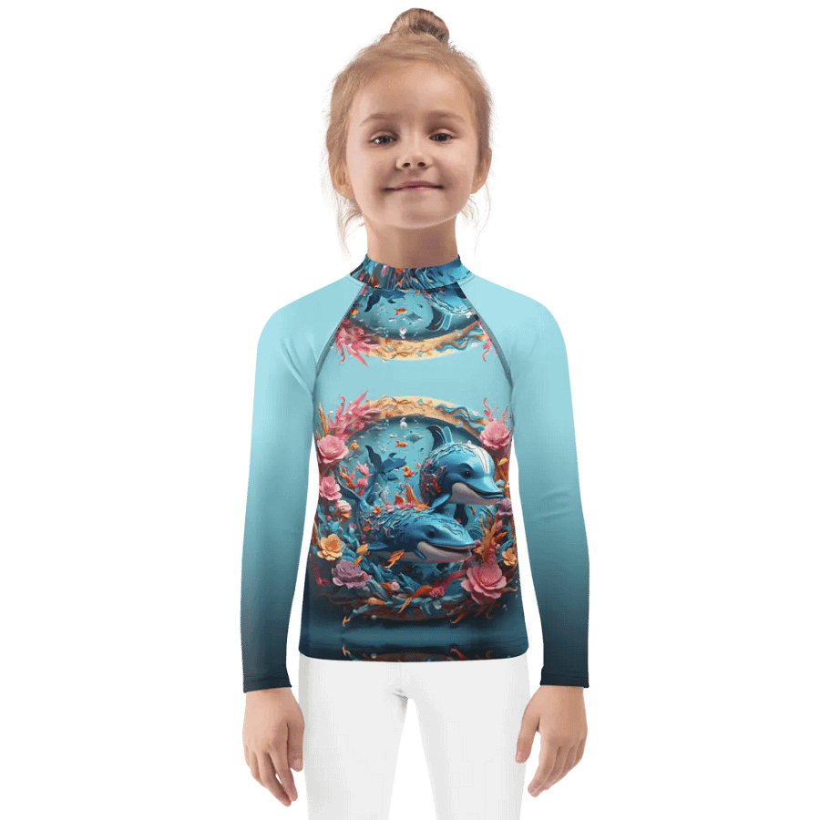 kids rash guard 2 dolphins product image (1)