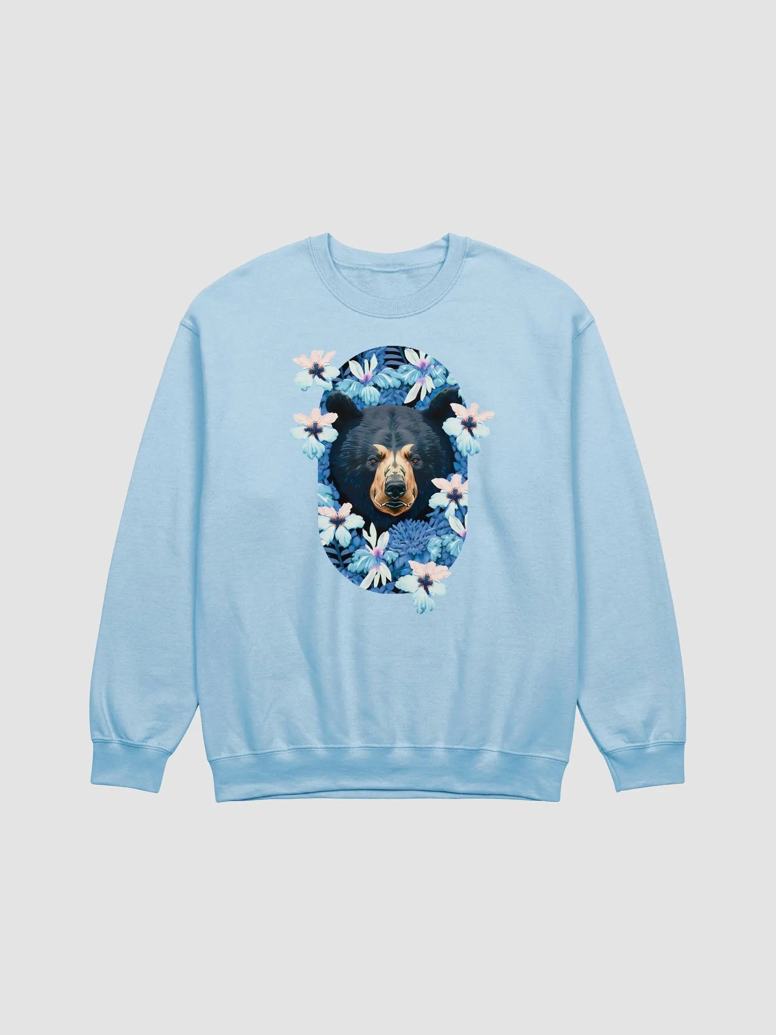 Black Bear with Flowers Crewneck Sweatshirt product image (1)