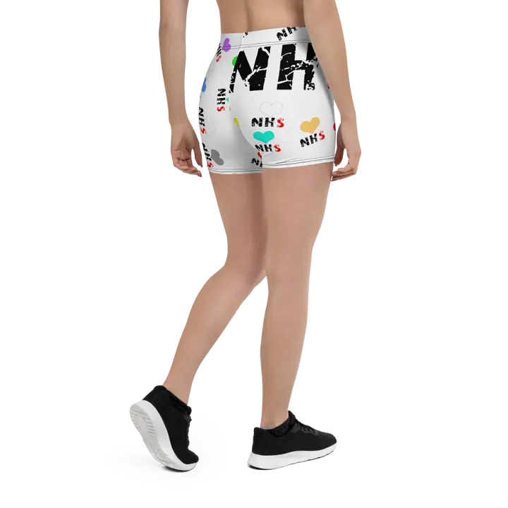 NHS Love Shorts, Colorful NHS Design, Support NHS Apparel, NHS Heart Shorts, Stylish NHS Wear, Bold NHS Fashion product image (2)