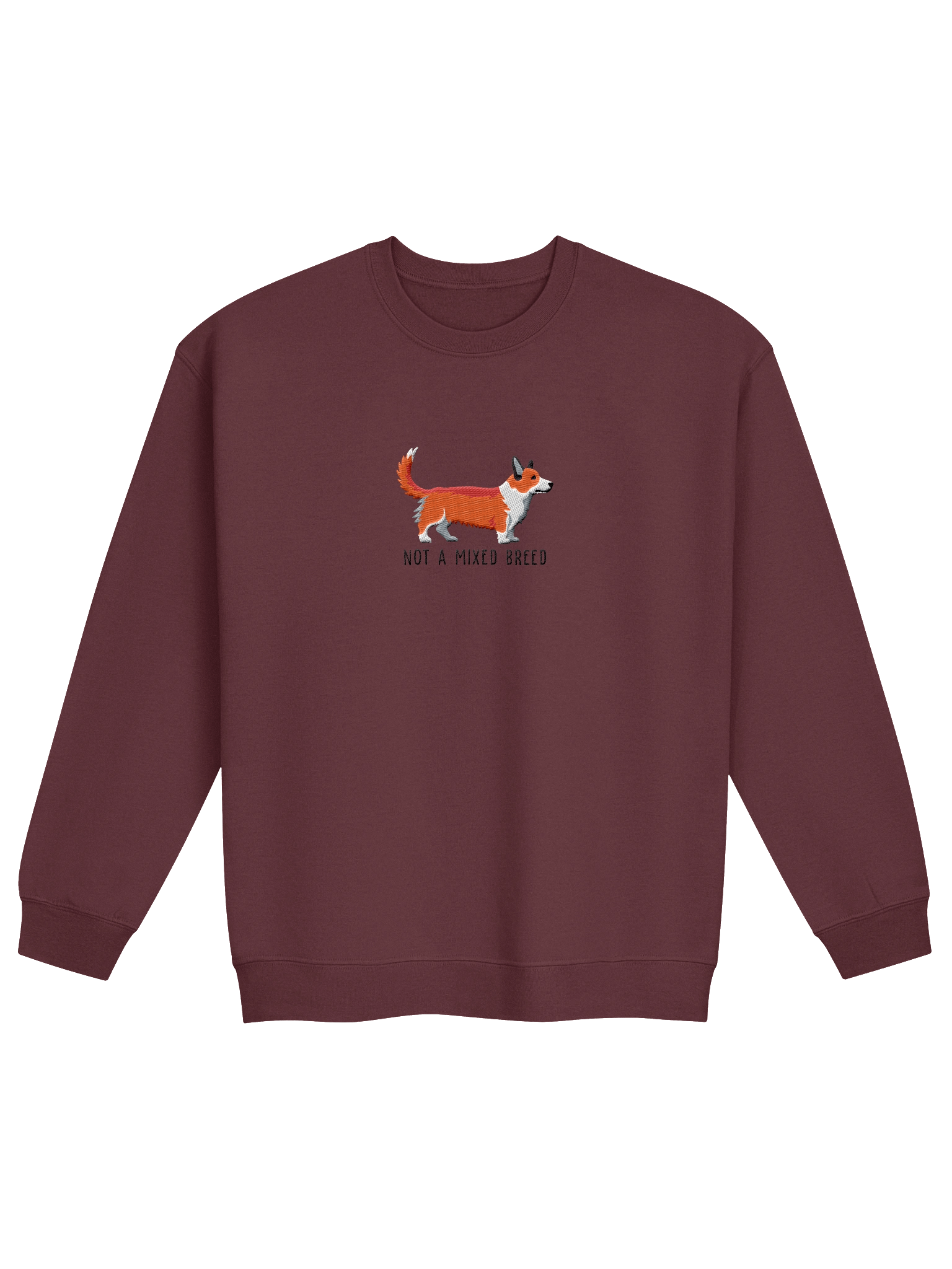 Not a Mixed Breed Sweatshirt (Embroidered) of a Cardigan Welsh Corgi(Red) product image (2)