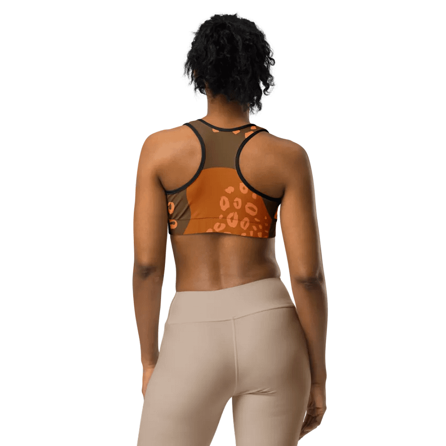Orange Flowing Depths All-Over Sports Bra product image (5)