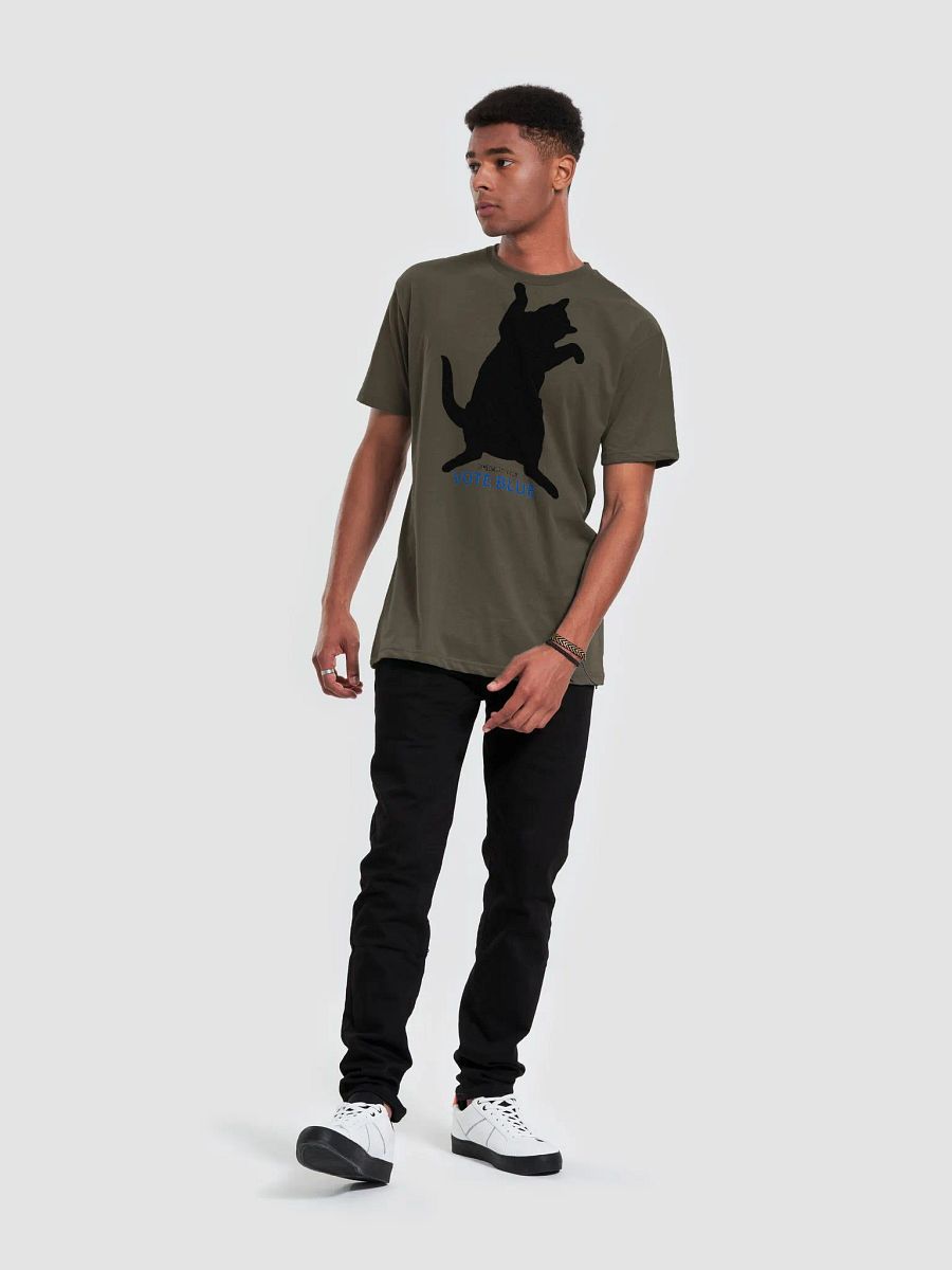 Vote Blue Dancing Black Cat Supersoft Slim Fit T-Shirt product image (4)