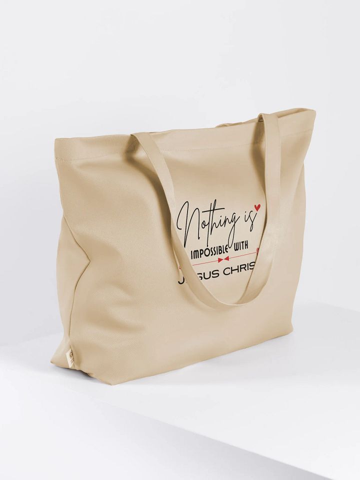 Nothing Is Impossible With Jesus Christ Eco Tote bag product image (2)