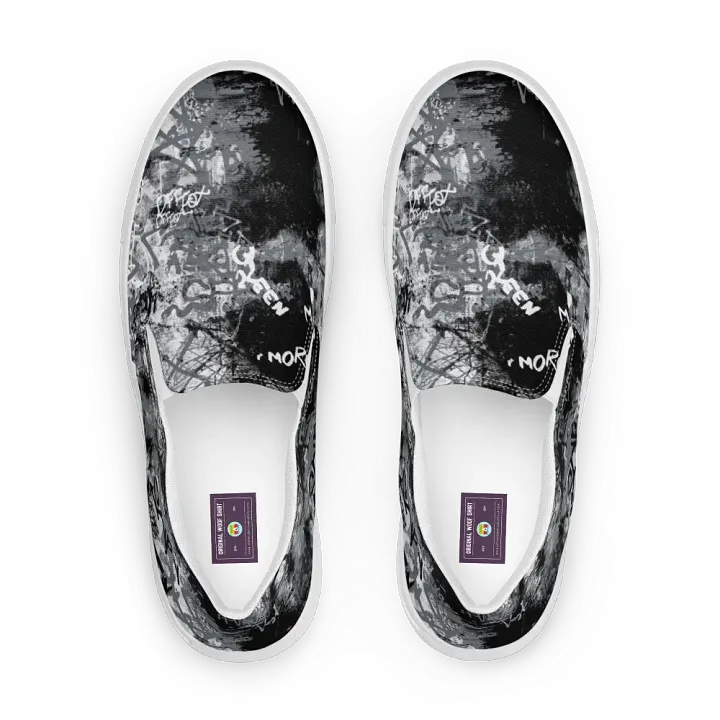 Black and White Graffiti | Men's Slip-On Canvas Shoes product image (1)