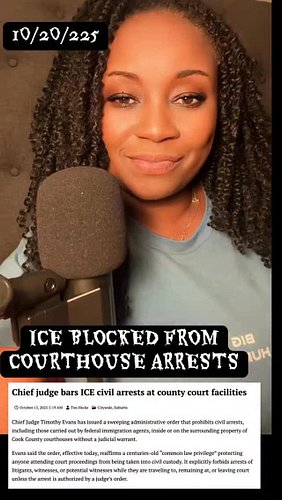 Cook County just dropped a major ruling: ICE is barred from making arrests or harassing people inside or around courthouses i...