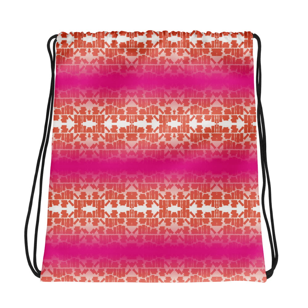 Bookshelf Drawstring Bag (Pink and Orange) product image (1)