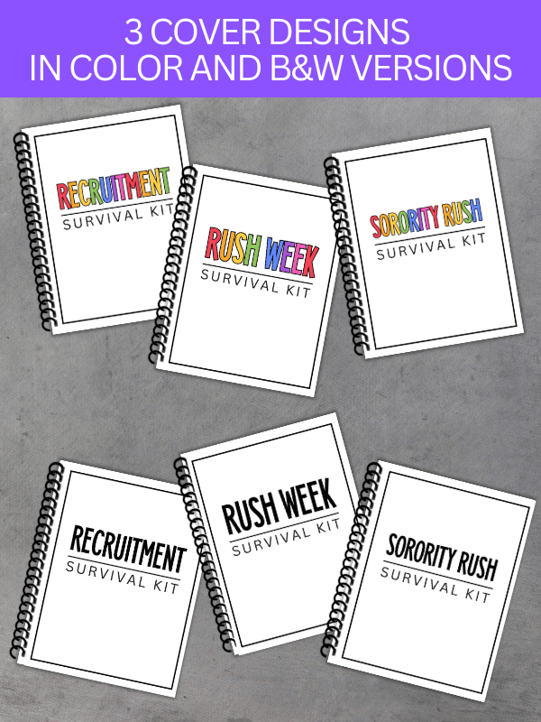 Sorority Rush Week Survival Kit, Sorority Recruitment Planner product image (7)