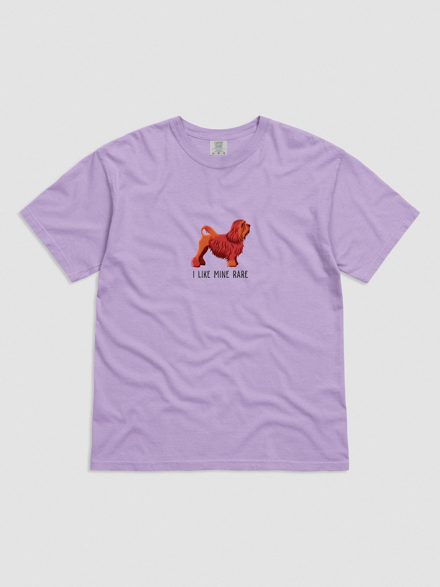 I Like Mine Rare T-Shirt(Embroidered) of a Lowchen(Red) product image (4)
