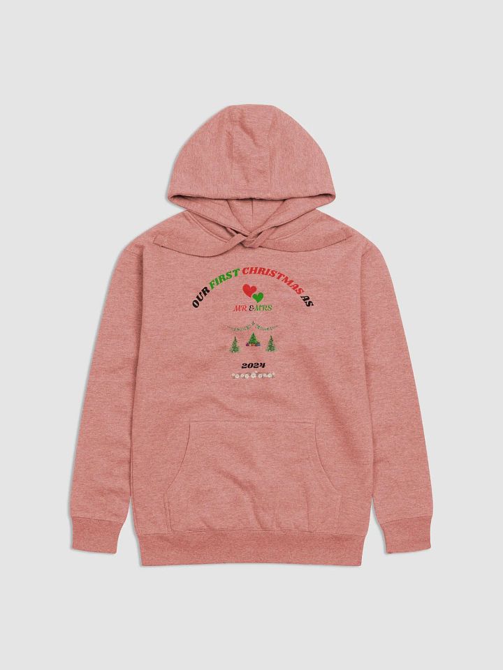 Christmas Celebration As Couple "Our First Christmas As Mr & Mrs" Cozy unisex premium hoodie product image (1)