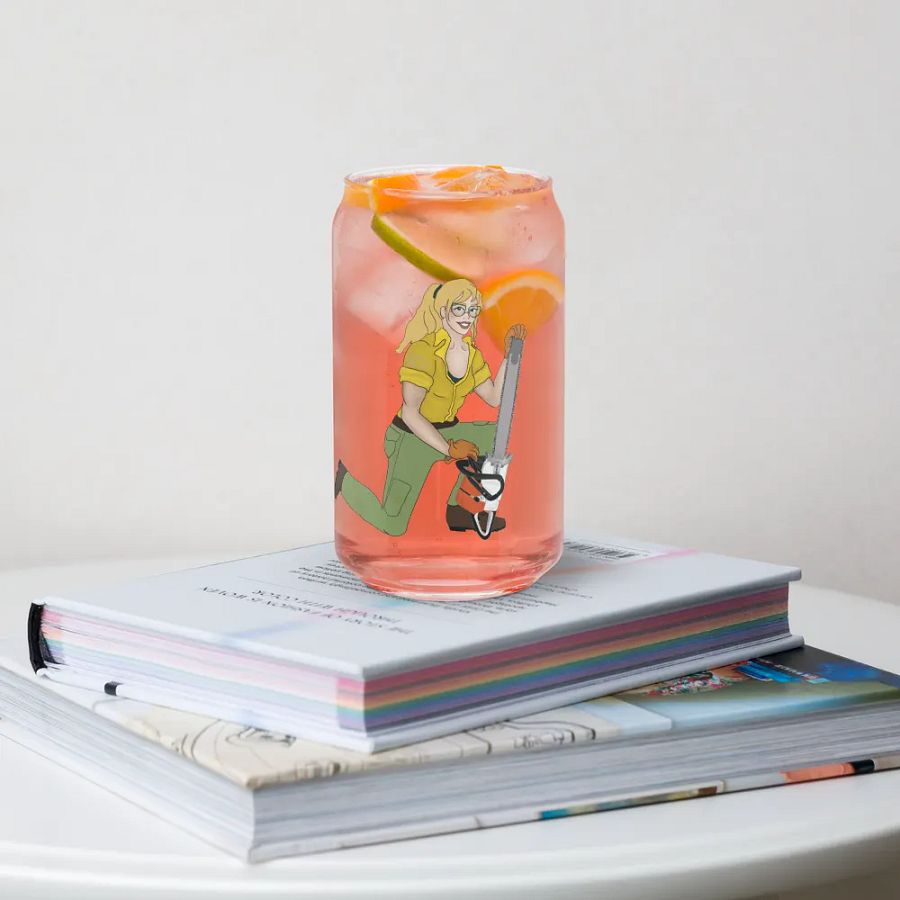 Blonde Chainsaw Pinup Glass product image (11)