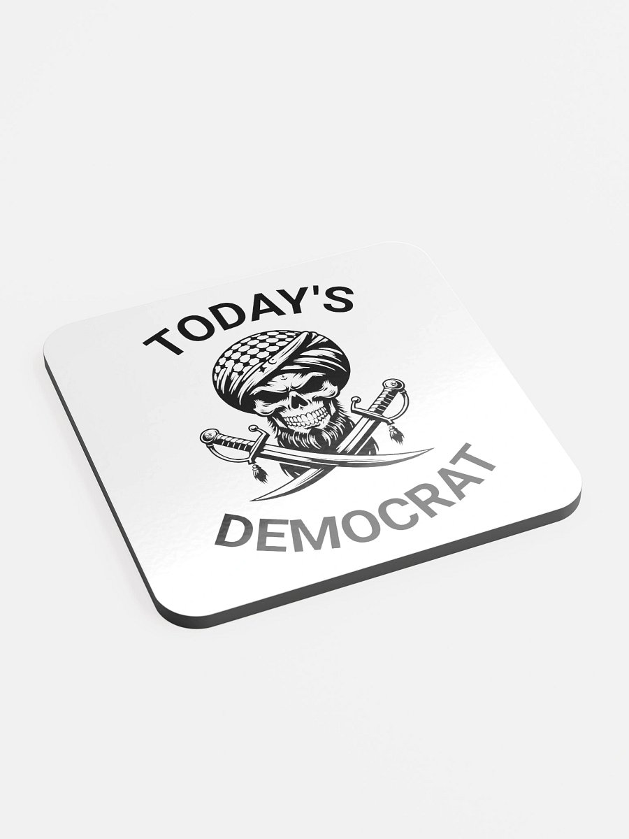 Today's Democrat Skull in Turban glossed cork coasters product image (2)