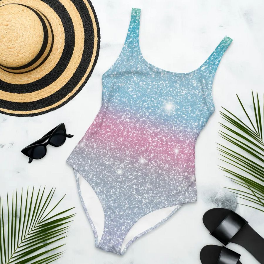 Glitter Unicorn Texture Design One Piece Swimsuit (4) product image (4)