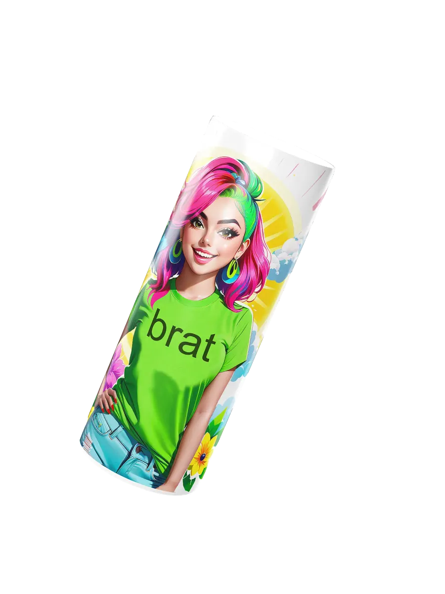 Brat 20 oz Skinny Stainless Steel Tumbler - White - Brat Life v5 product image (3)
