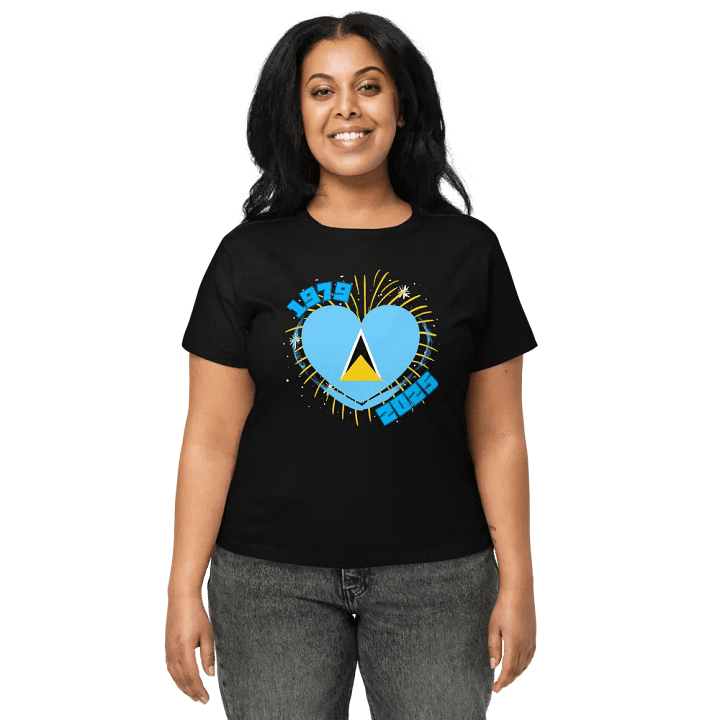 St. Lucia Heart Flag Women's Tee product image (1)