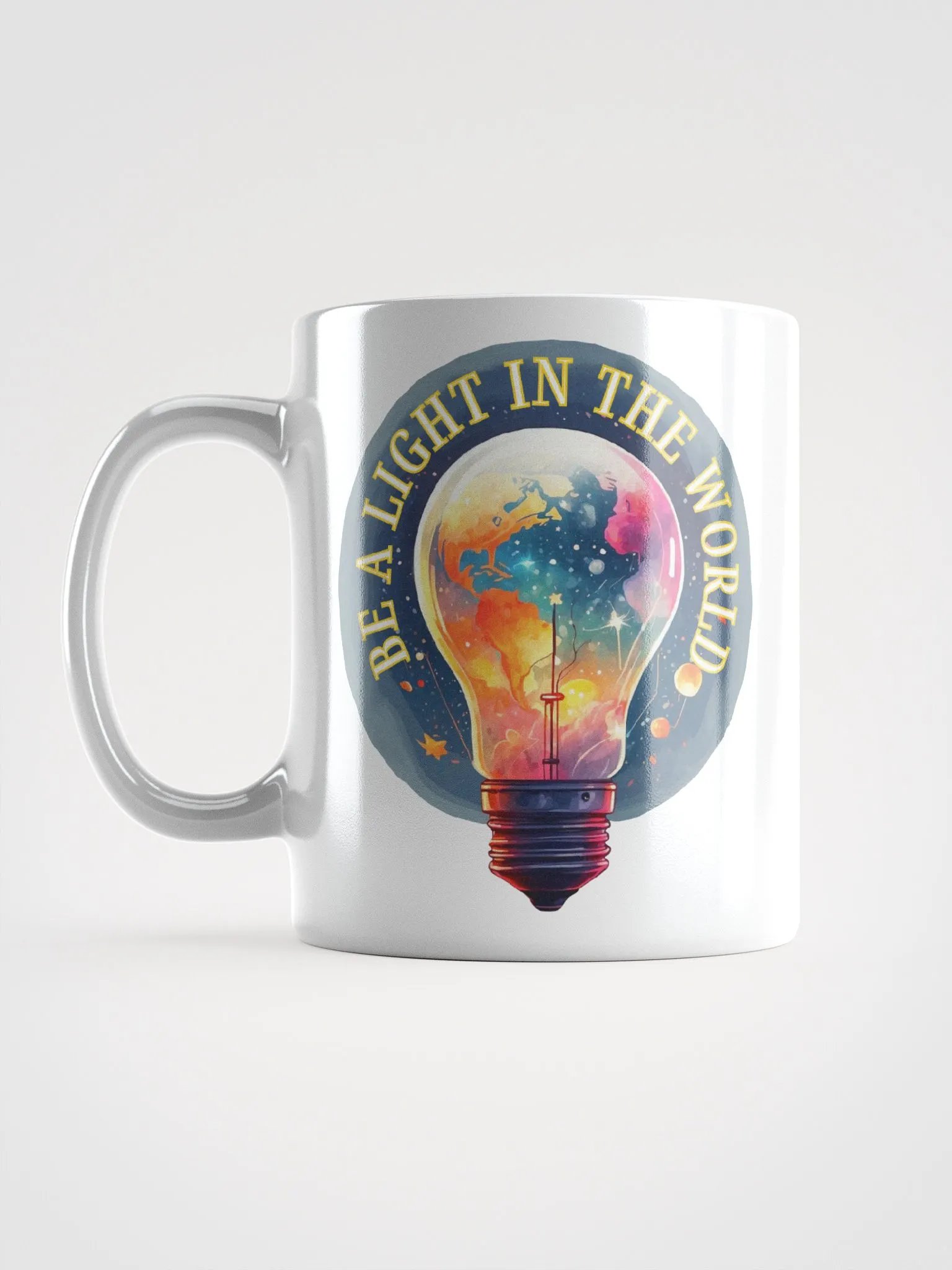Reflective Bulbs Graphic | White Coffee Mug | Be A Light In The World product image (1)