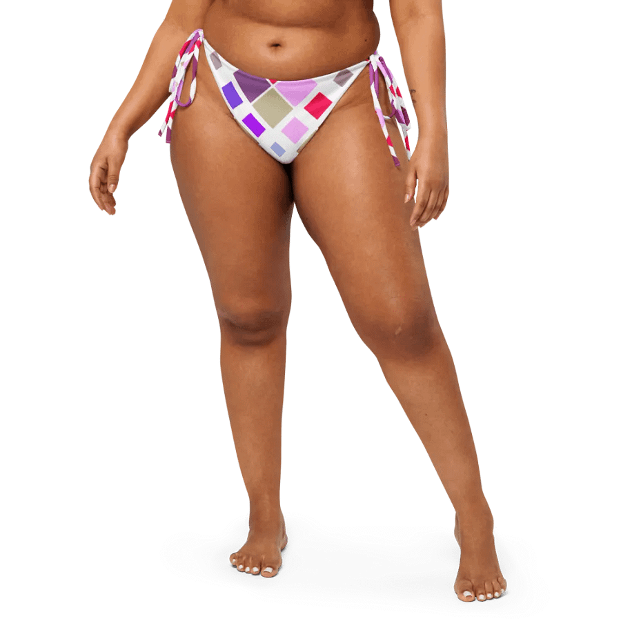Colorful Square Pattern Design String Bikini Bottom - v3 product image (1)