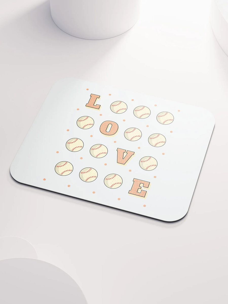Love Baseball Square Grid Mouse Pad product image (3)