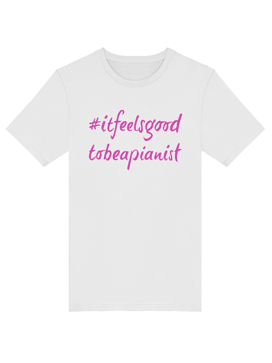 "It Feels Good to Be a Pianist" Cotton T-shirt with PINK Script product image (5)