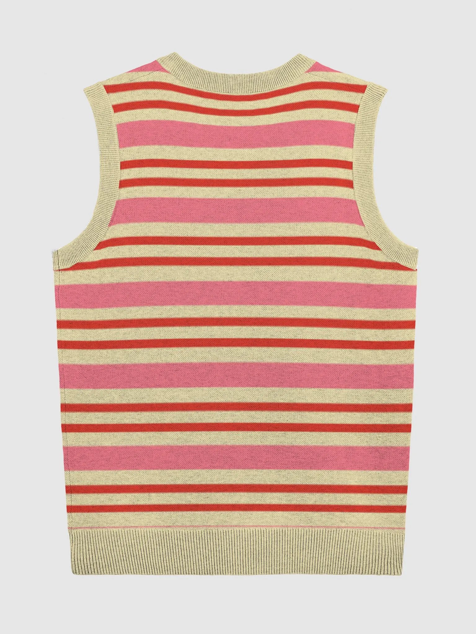 Striped Cozy Knitted V-Neck Vest product image (7)