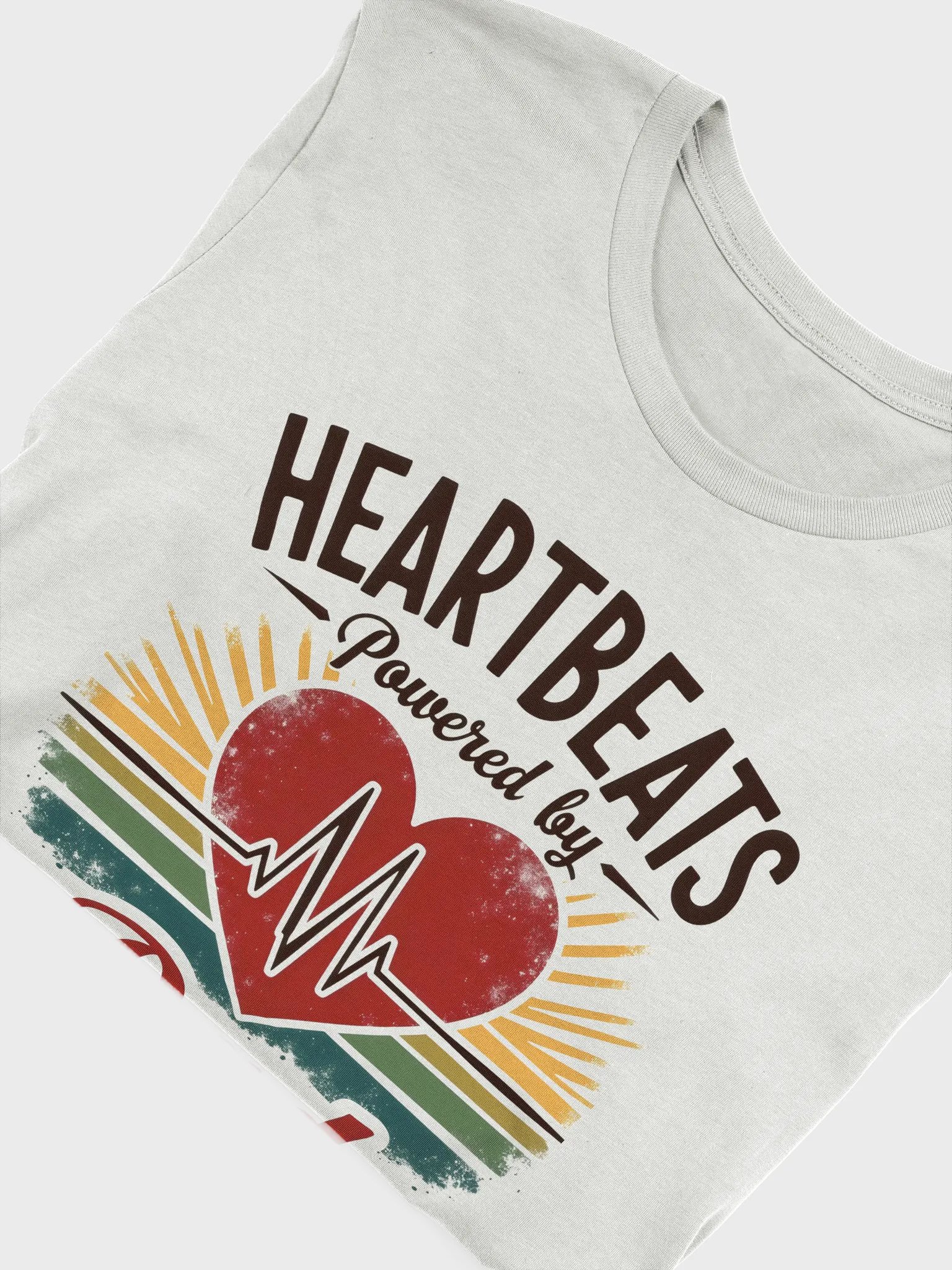 stethoscope heart shape, ekg Heartbeats Powered by Dad T-Shirt product image (21)