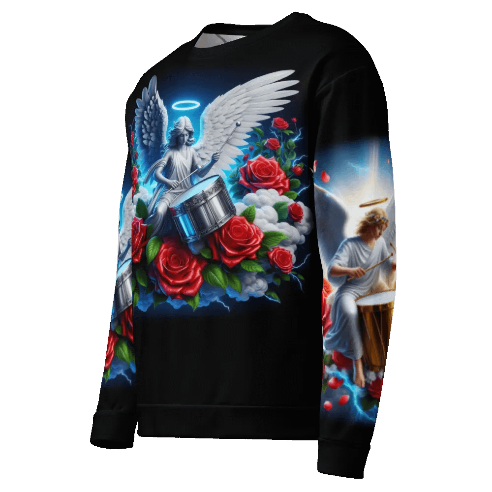 Angels making Music with a Drum - All-Over Unisex Sweatshirt #10 product image (4)