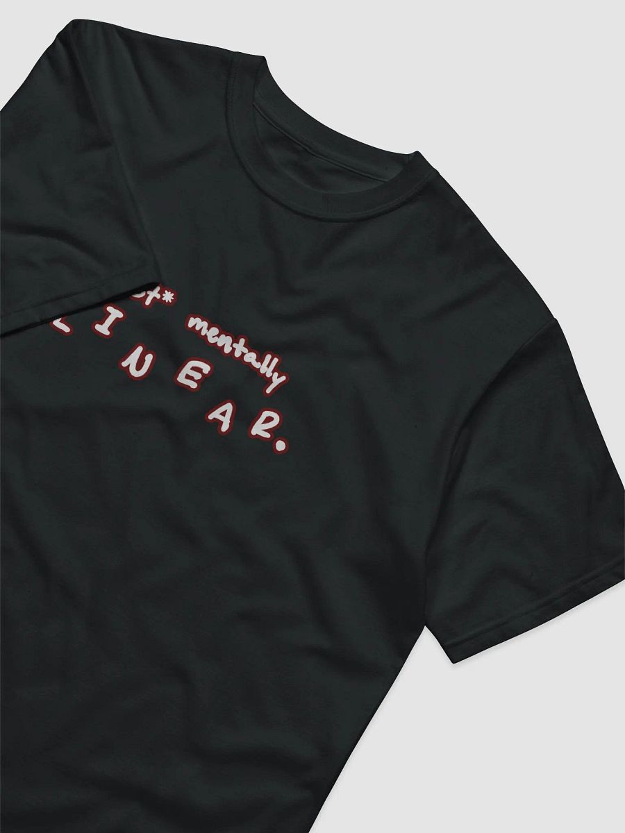 *not* mentally linear (lined design, #6D1616) unisex eco tee product image (3)