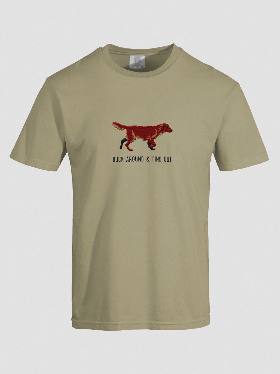 Duck Around and Find Out T-Shirt(Embroidered) of a Flat-Coated Retriever(Chocolate) product image (17)
