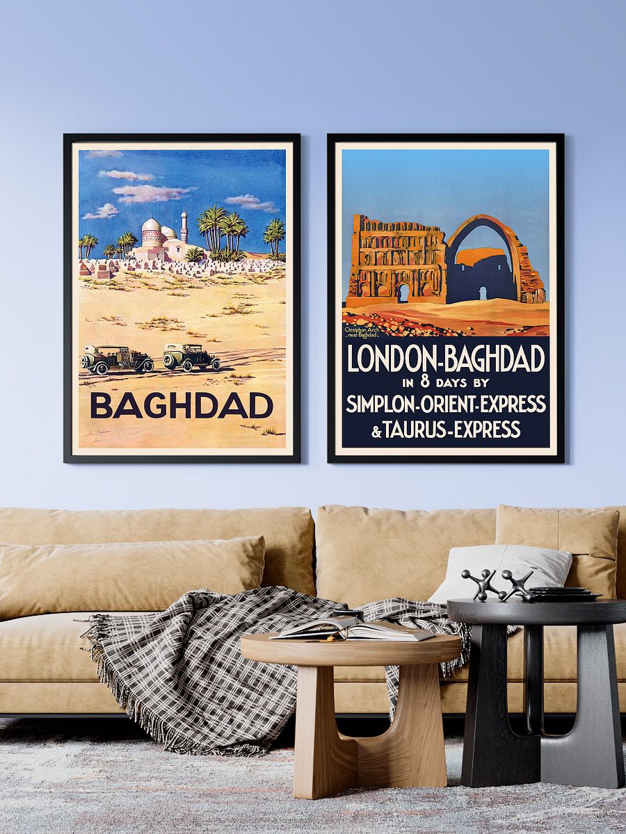 Baghdad, Iraq 1930s — retro travel poster, vintage travel art print, retro travel wall art product image (2)