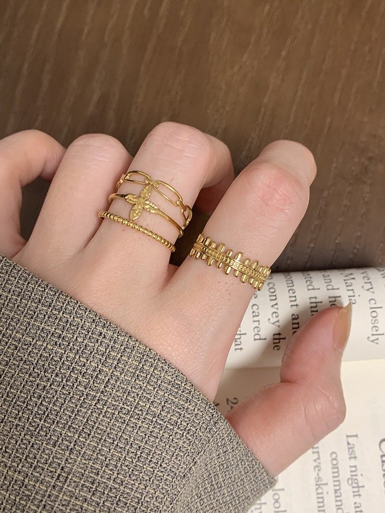 Bohemian Multi-Band Flower Ring | 18K Gold Plated product image (4)