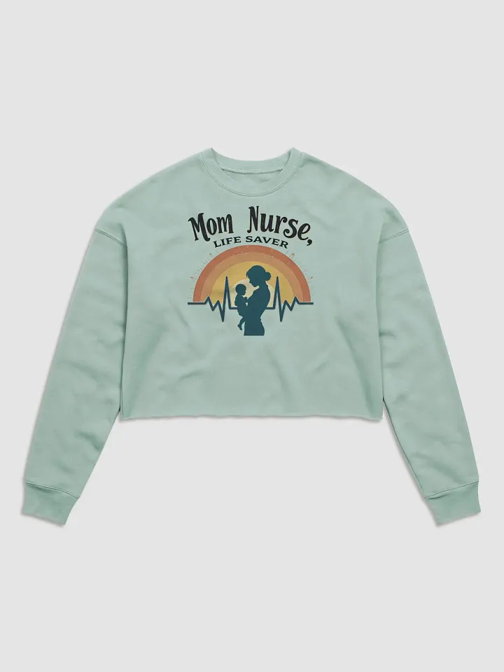 Rainbow Nurse Mom Crop Sweatshirt product image (2)
