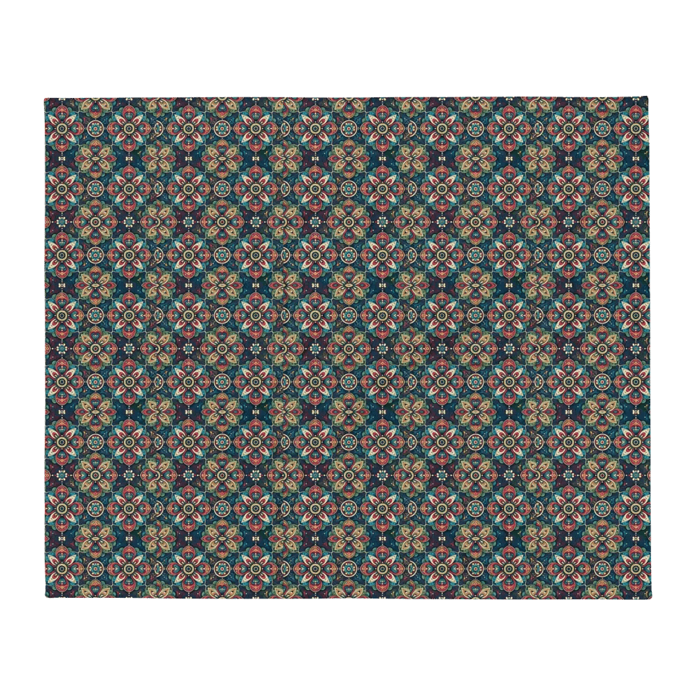 Rainbow Floral Quilt Style Throw Blanket product image (2)