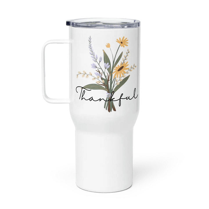 Thankful Bouquet Travel Mug – Insulated Tumbler for Coffee & Tea Lovers product image (1)
